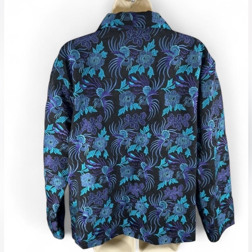 Chico's Black and Blue Floral Blazer - Picture 5 of 9